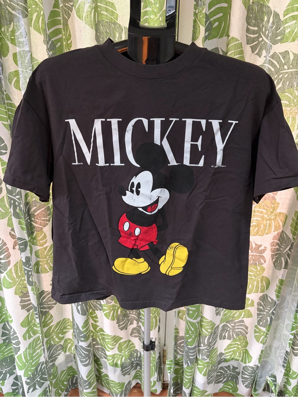 Disney Black Short-Sleeve Tee with Mickey Graphic